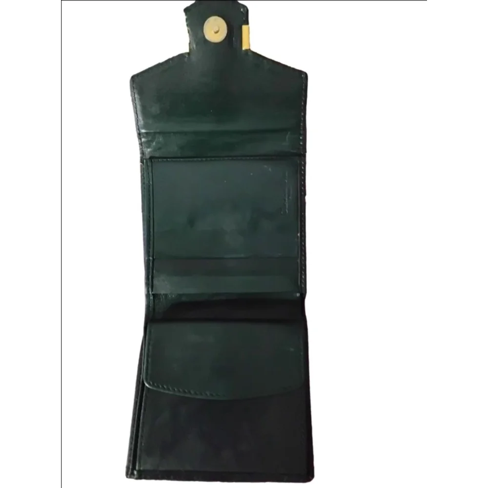 NEW ARRIVAL- Christian Dior Green Leather Vintage Bifold Compact Wallet
